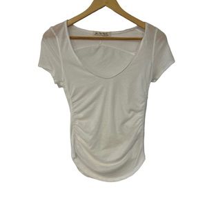 Free People | We The Free size XS White Sonnet ruched soft tshirt